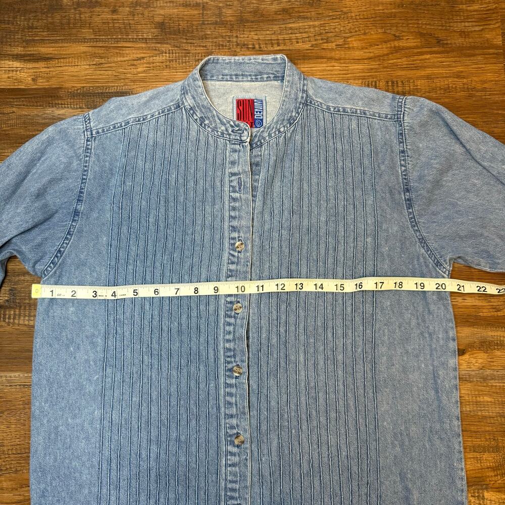 Sunbelt Denim Shirt VINTAGE Pintuck front Size Small or Medium (missing tag) - Picture 9 of 10